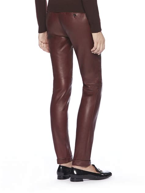 gucci red leather pants|gucci leather bottoms for men.